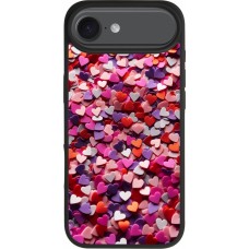 Coque iPhone 17 Air - Silicone rigide noir Valentine 2025 Confetti