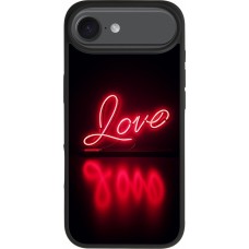 iPhone 17 Air Case Hülle - Silikon schwarz Valentine 2025 Neon Liebe