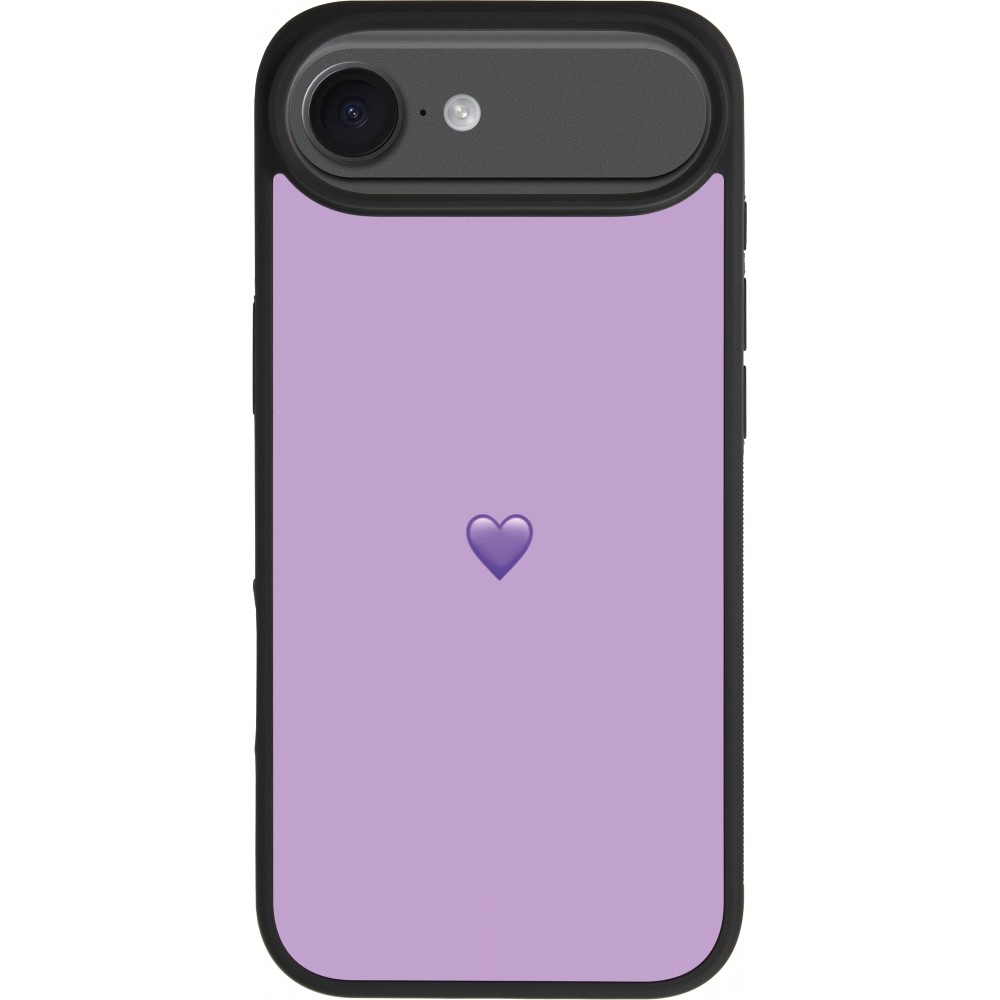 iPhone 17 Air Case Hülle - Silikon schwarz Valentine 2023 purpule single heart