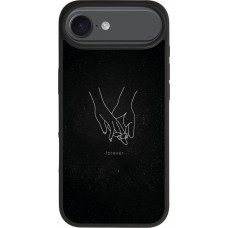 Coque iPhone Air - Silicone rigide noir Valentine 2023 hands forever