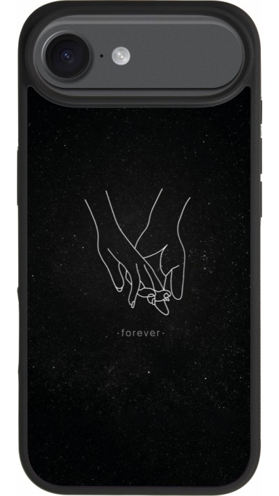 iPhone 17 Air Case Hülle - Silikon schwarz Valentine 2023 hands forever