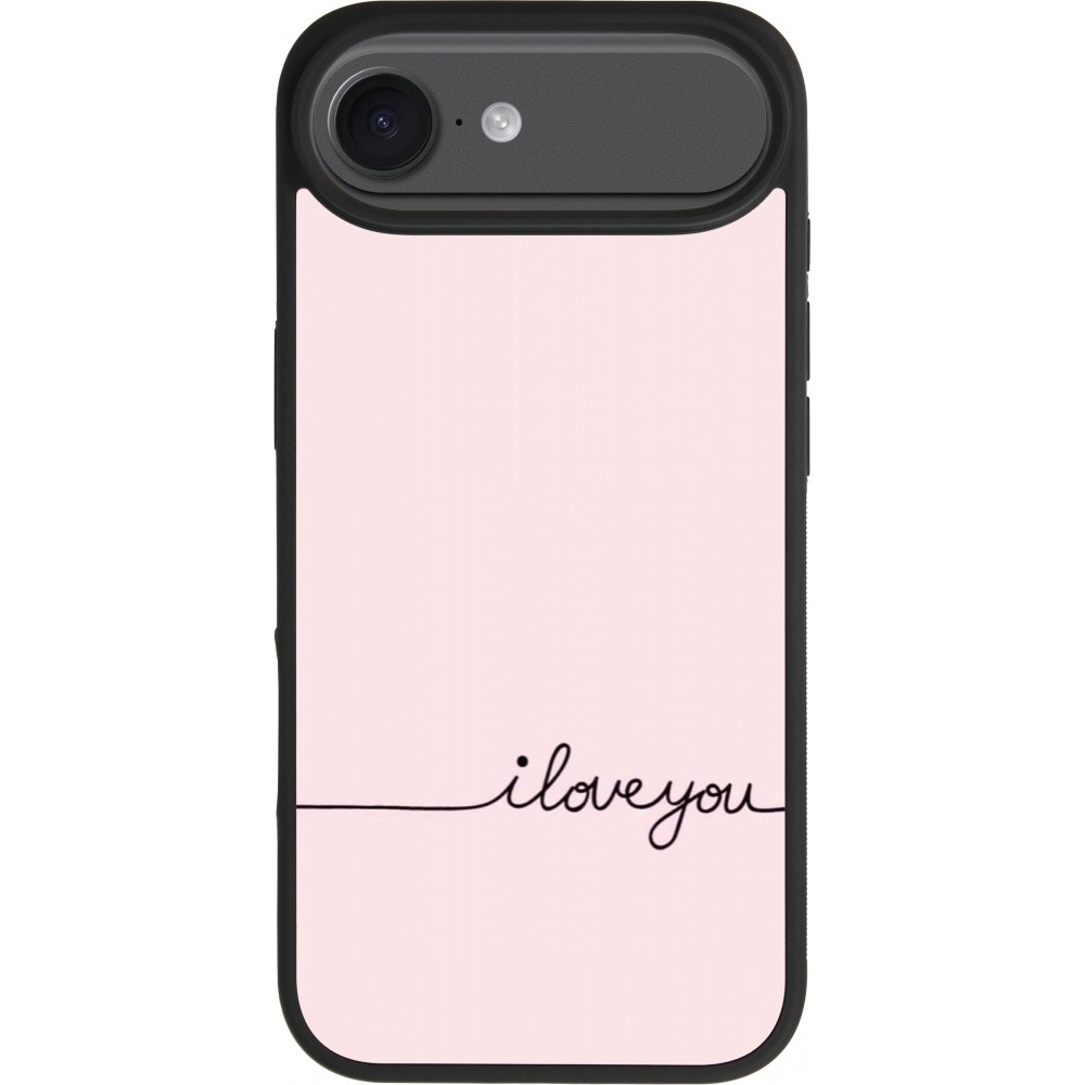 iPhone 17 Air Case Hülle - Silikon schwarz Valentine 2023 i love you writing