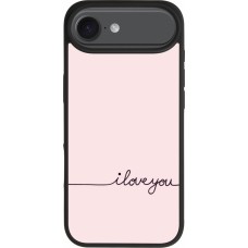 iPhone 17 Air Case Hülle - Silikon schwarz Valentine 2023 i love you writing