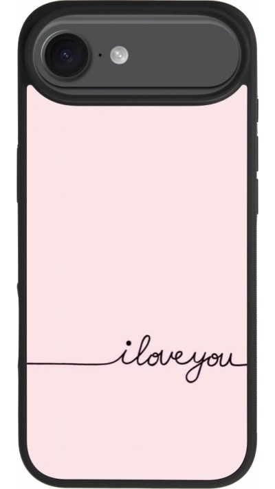 iPhone 17 Air Case Hülle - Silikon schwarz Valentine 2023 i love you writing