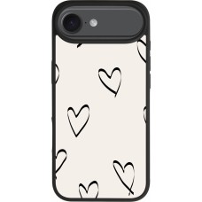 iPhone 17 Air Case Hülle - Silikon schwarz Valentine 2023 minimalist hearts