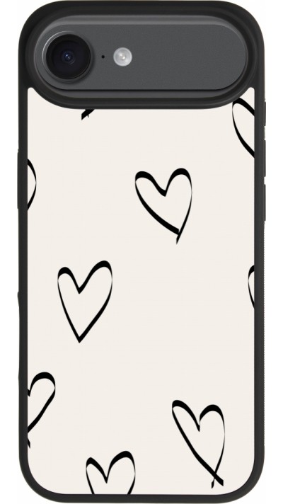 iPhone 17 Air Case Hülle - Silikon schwarz Valentine 2023 minimalist hearts