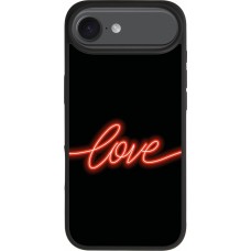 iPhone 17 Air Case Hülle - Silikon schwarz Valentine 2023 neon love