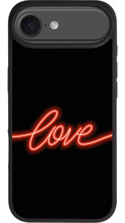 iPhone 17 Air Case Hülle - Silikon schwarz Valentine 2023 neon love