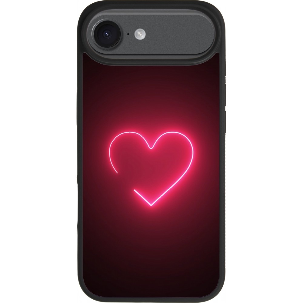 iPhone 17 Air Case Hülle - Silikon schwarz Valentine 2023 single neon heart