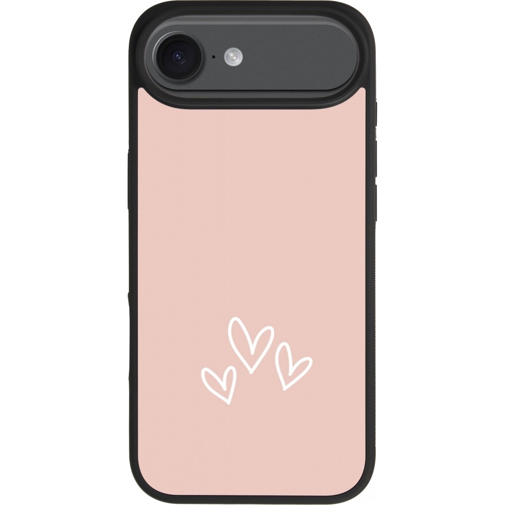 iPhone 17 Air Case Hülle - Silikon schwarz Valentine 2023 three minimalist hearts