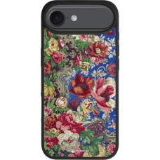 iPhone 17 Air Case Hülle - Silikon schwarz Vintage Art Flowers