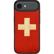 iPhone 17 Air Case Hülle - Silikon schwarz Vintage Flag SWISS