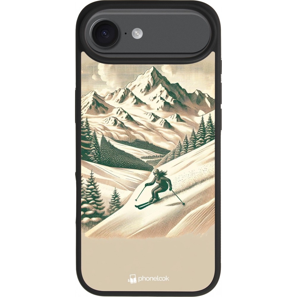iPhone 17 Air Case Hülle - Silikon schwarz Vintage Skiberg