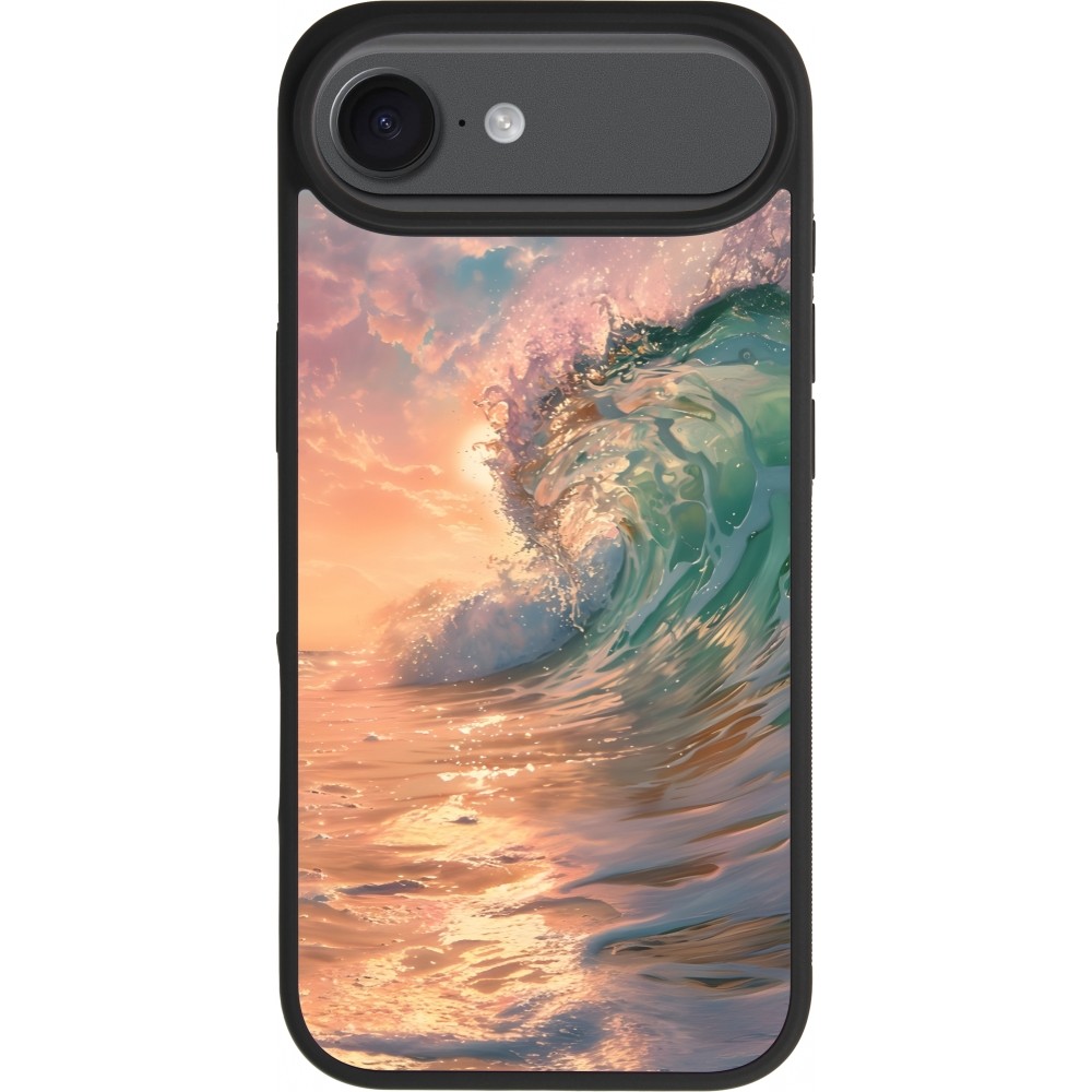 iPhone 17 Air Case Hülle - Silikon schwarz Wave Sunset