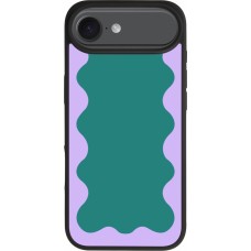 iPhone 17 Air Case Hülle - Silikon schwarz Wavy Rectangle Green Purple
