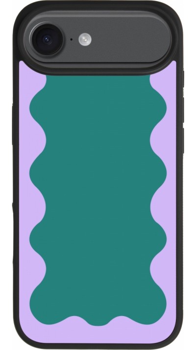 iPhone 17 Air Case Hülle - Silikon schwarz Wavy Rectangle Green Purple