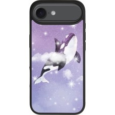 iPhone 17 Air Case Hülle - Silikon schwarz Whale in sparking stars
