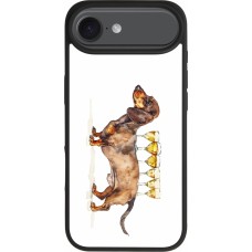 iPhone 17 Air Case Hülle - Silikon schwarz Wine Teckel