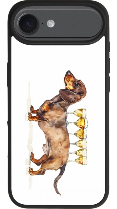 iPhone 17 Air Case Hülle - Silikon schwarz Wine Teckel