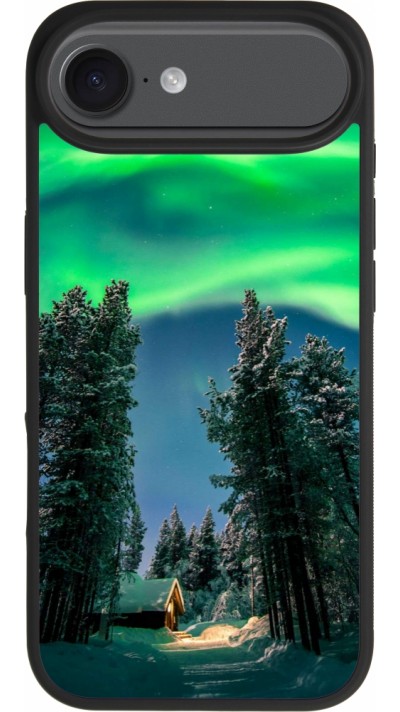 iPhone 17 Air Case Hülle - Silikon schwarz Winter 22 Northern Lights