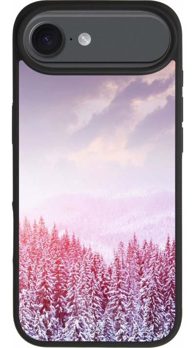 iPhone 17 Air Case Hülle - Silikon schwarz Winter 22 Pink Forest
