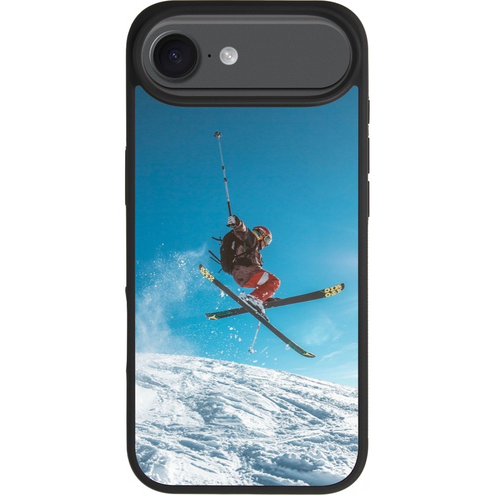 iPhone 17 Air Case Hülle - Silikon schwarz Winter 22 Ski Jump
