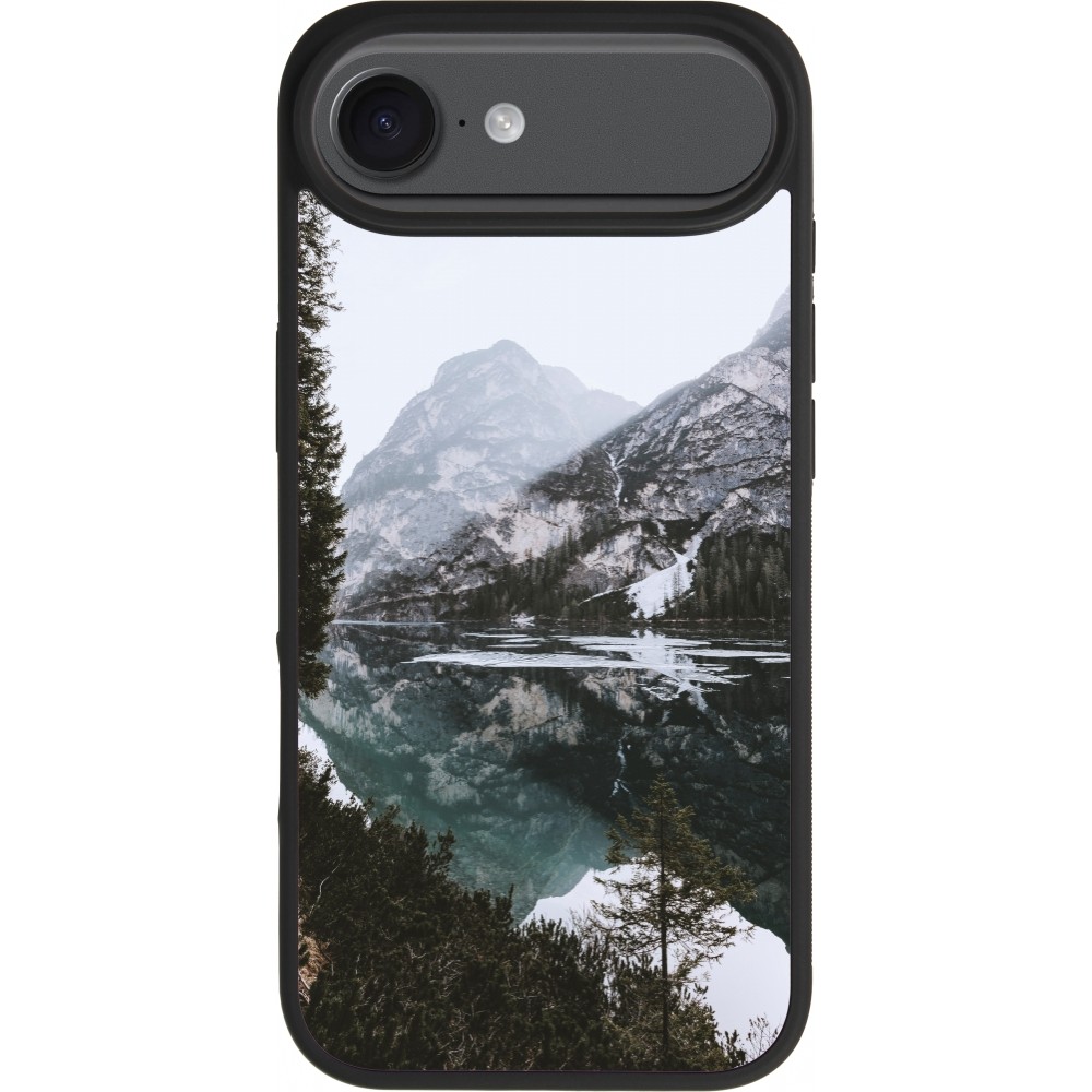 iPhone 17 Air Case Hülle - Silikon schwarz Winter 22 snowy mountain and lake