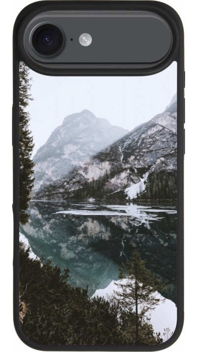 iPhone 17 Air Case Hülle - Silikon schwarz Winter 22 snowy mountain and lake
