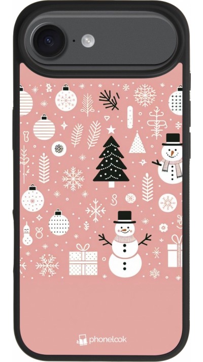 iPhone 17 Air Case Hülle - Silikon schwarz Weihnachten 2024 Rose Schneemann Weihnachten