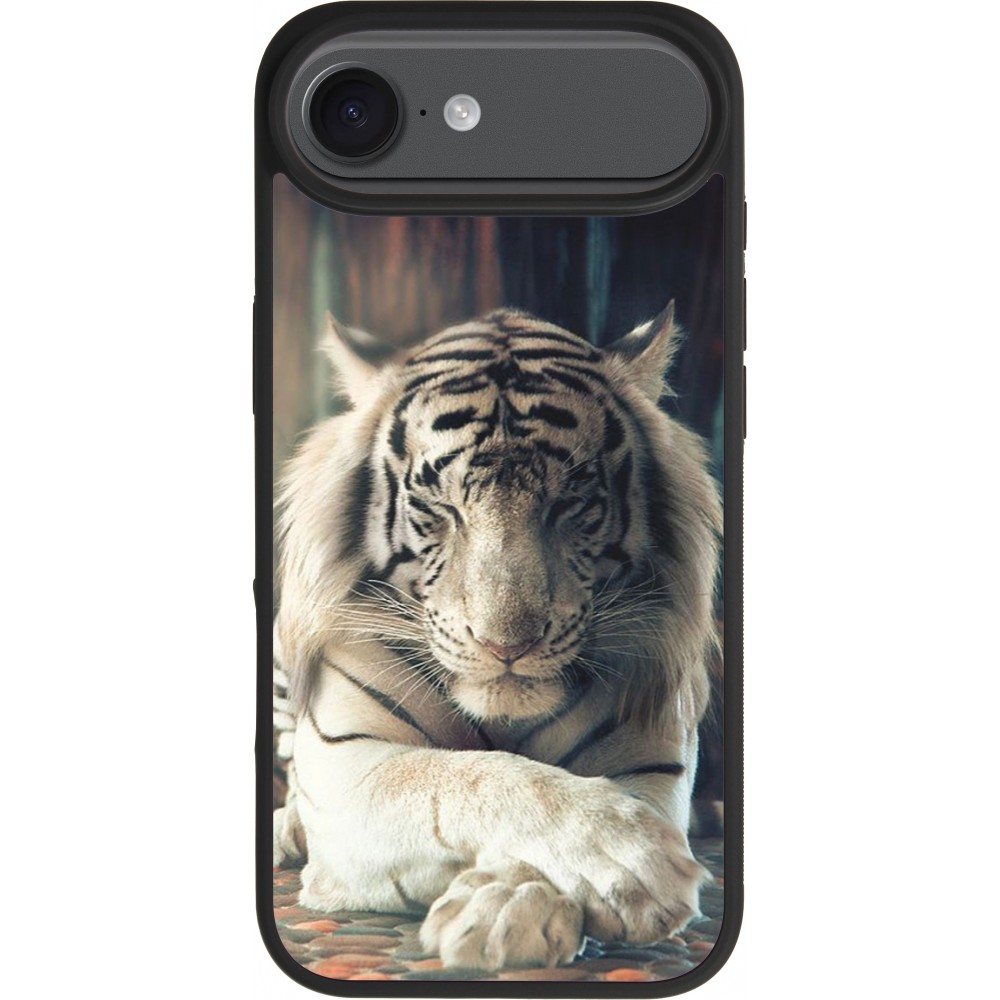 Coque iPhone 17 Air - Silicone rigide noir Zen Tiger