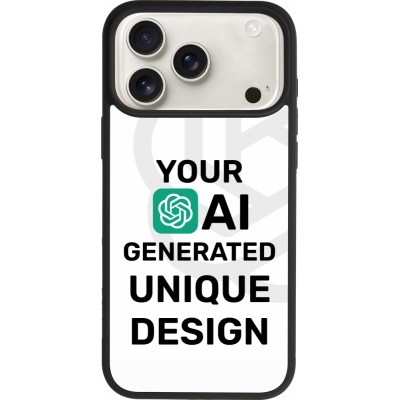 Coque iPhone 17 Pro Max - Silicone rigide noir 100% unique générée par intelligence artificielle (AI) avec vos idées
