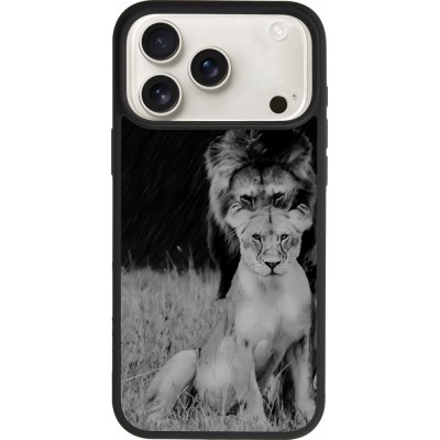 Coque iPhone 17 Pro Max - Silicone rigide noir Angry lions