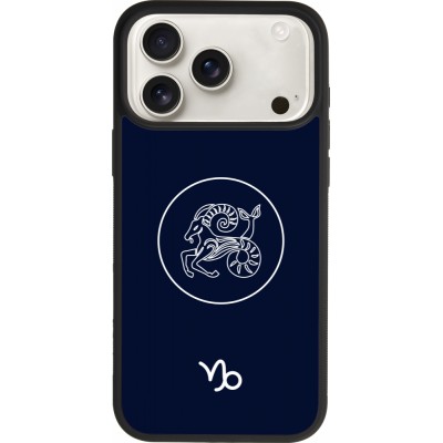 Coque iPhone 17 Pro Max - Silicone rigide noir Astrologie Capricorne