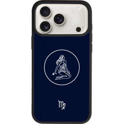 Coque iPhone 17 Pro Max - Silicone rigide noir Astrologie Vierge