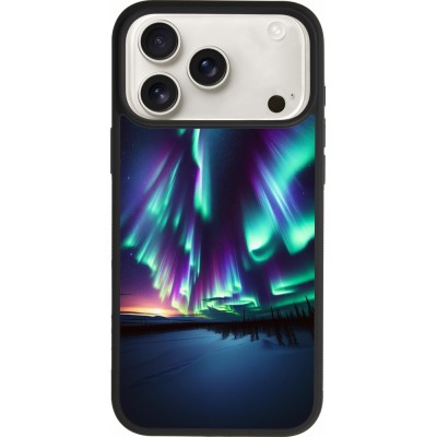 iPhone 17 Pro Max Case Hülle - Silikon schwarz Funkelndes Nordlicht