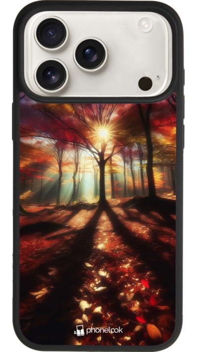 iPhone 17 Pro Max Case Hülle - Silikon schwarz Herbstlicher goldener Glanz