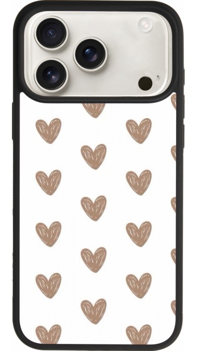 iPhone 17 Pro Max Case Hülle - Silikon schwarz Autumn 2024 brown hearts
