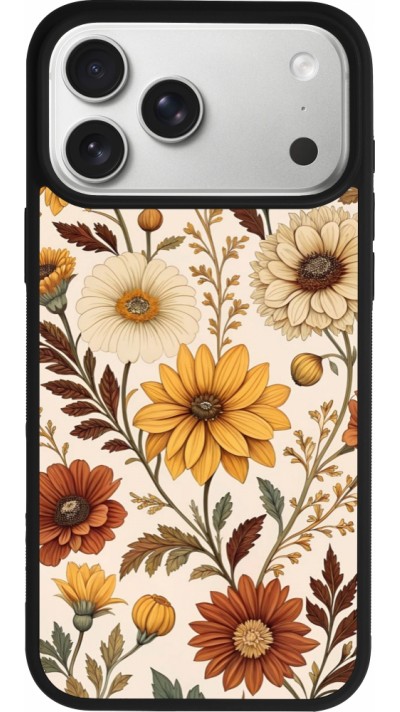 iPhone 17 Pro Max Case Hülle - Silikon schwarz Autumn 25 Flower pattern
