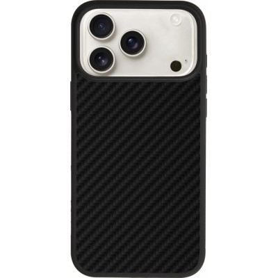 Coque iPhone 17 Pro Max - Silicone rigide noir Carbon Basic