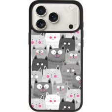 iPhone 17 Pro Max Case Hülle - Silikon schwarz Katzenschwärme