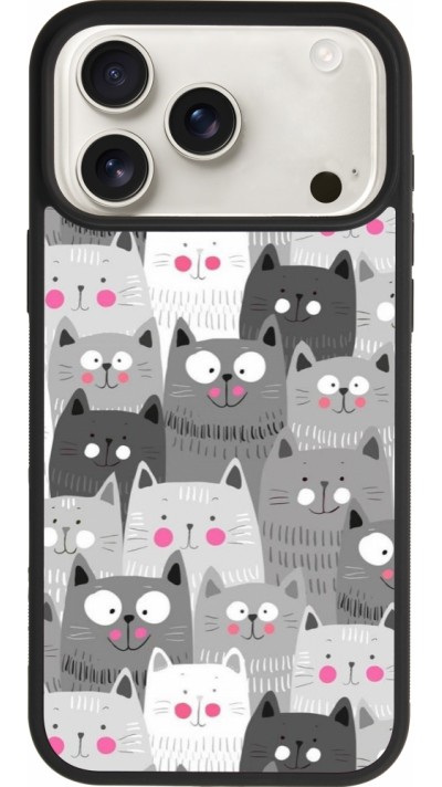 iPhone 17 Pro Max Case Hülle - Silikon schwarz Katzenschwärme