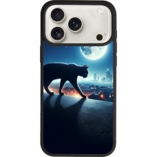 iPhone 17 Pro Max Case Hülle - Silikon schwarz Schwarze Katze unter dem Vollmond