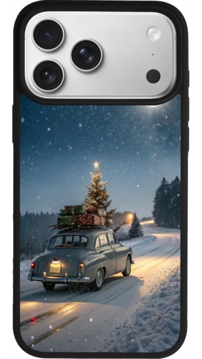 Coque iPhone 17 Pro Max - Silicone rigide noir Christmas 25 Car with Tree Xmas