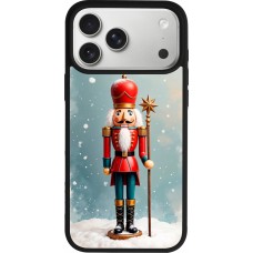 Coque iPhone 17 Pro Max - Silicone rigide noir Christmas 25 Nutcracker Snow