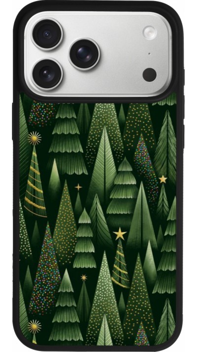 Coque iPhone 17 Pro Max - Silicone rigide noir Christmas 25 Pattern Xmas Tree