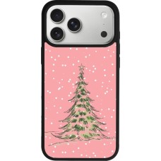 Coque iPhone 17 Pro Max - Silicone rigide noir Christmas 25 Pink Tree