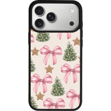 Coque iPhone 17 Pro Max - Silicone rigide noir Christmas 25 Vintage Ribbons