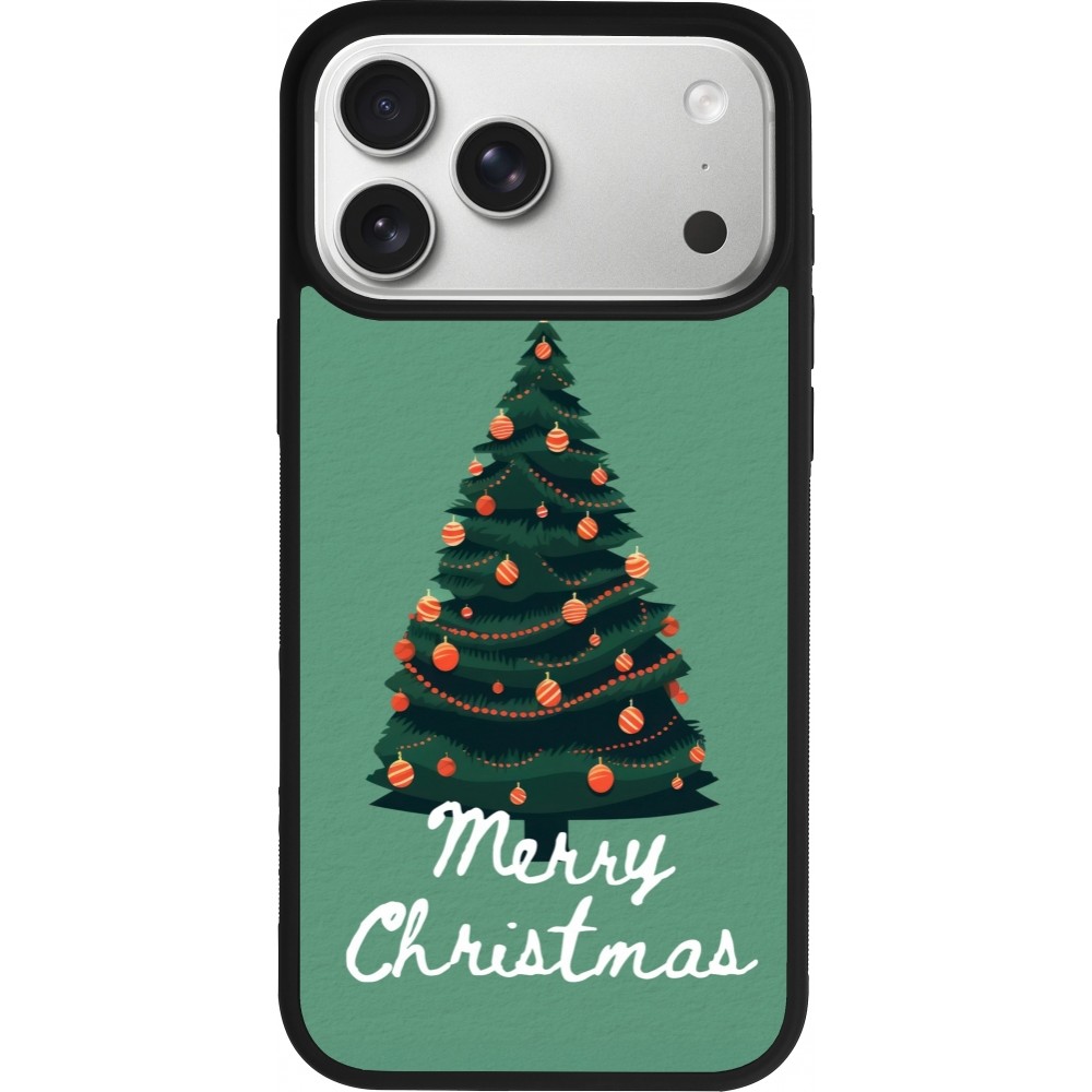 Coque iPhone 17 Pro Max - Silicone rigide noir Christmas 25 Xmas Tree