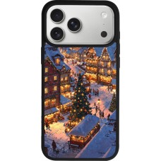 Coque iPhone 17 Pro Max - Silicone rigide noir Christmas 25 Xmas Village
