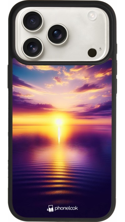 iPhone 17 Pro Max Case Hülle - Silikon schwarz Sonnenuntergang gelb violett